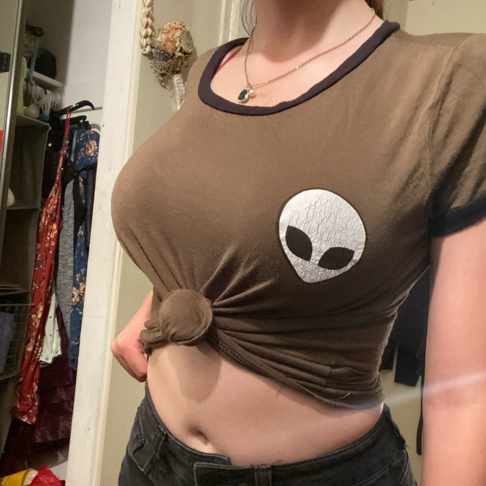 Olive Green Alien Logo Shirt